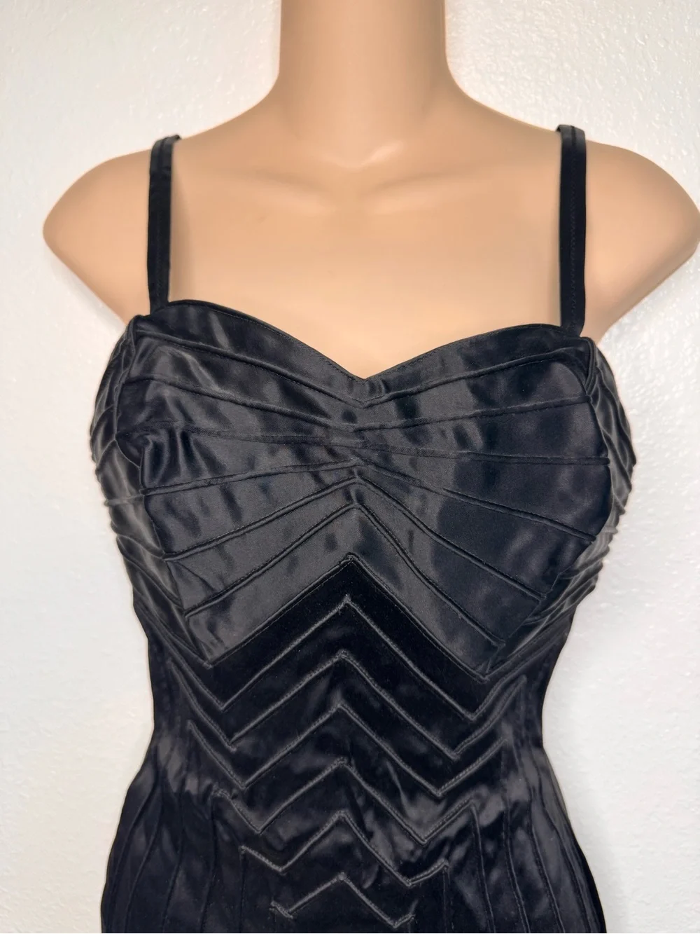 50s Vintage Bombshell Black Satin Alix of Miami One Pc Swimsuit SLIMMING M/L - Picture 2 of 13
